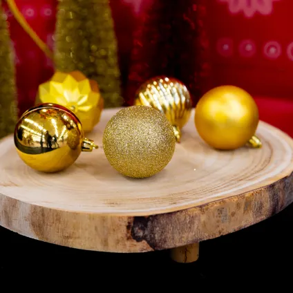 Giftsome Kunststof kerstballen set goud 60 stuks 7