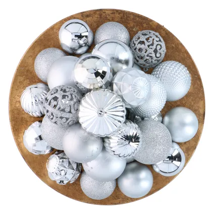 Giftsome Zilveren kerstballen set 60 stuks 2