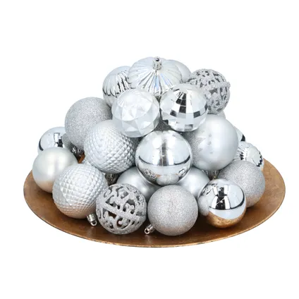 Giftsome Zilveren kerstballen set 60 stuks 3