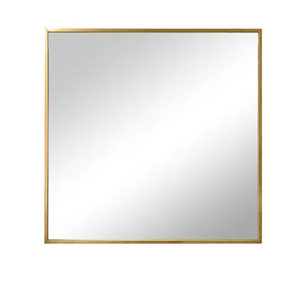 LW Collection Miroir mural doré carré 80x80 cm en métal