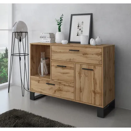 Skraut Home - Furniture Set, Loft -model, 120x40x86, 91.5x50x45, 950x40x57cm, Rustieke eik 3