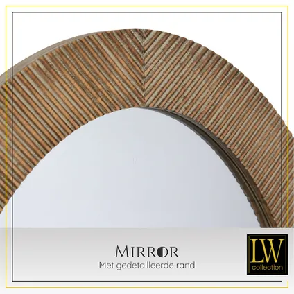 LW Collection Miroir mural marron ovale 56x76 cm bois 4