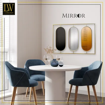 LW Collection Miroir mural rectangle doré 109x70 cm métal 5
