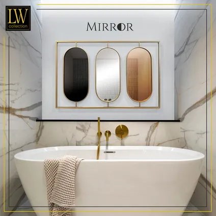 LW Collection Miroir mural rectangle doré 109x70 cm métal 8