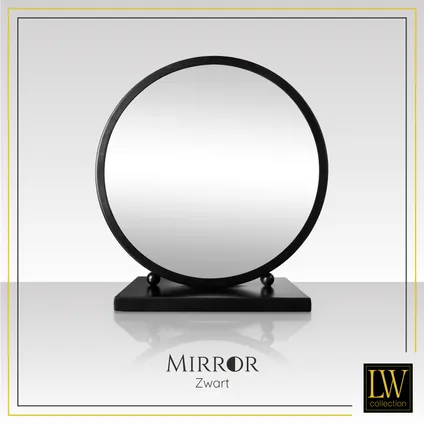LW Collection Miroir de table noir 30x32 cm métal 2
