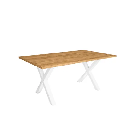 Skraut Home - Support - Pieds en X - Bois massif pour plateau de table - Laqué blanc - 72x72cm 4