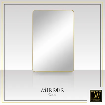 LW Collection Miroir mural doré rectangle 61x91 cm métal 2