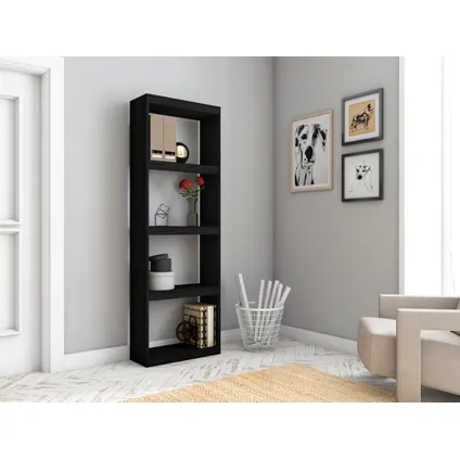 Skraut Home - Library Shelf, Totem -model, 60x25x181cm, Zwart, Noordse stijl 2
