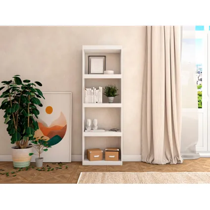 Skraut Home - Library Shelf, Totem -model, 60x25x181cm, Wit, Noordse stijl 2