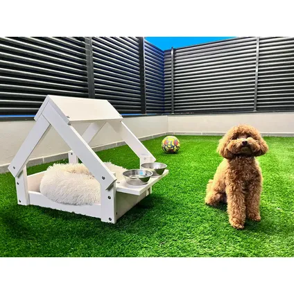 Skraut Home - Dog Booth, Voor kleine en middelgrote honden en katten, 60x44x55cm, Wit 2