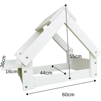 Skraut Home - Niche pour chien d'intérieur couleur blanche - Lit avec cadre en bois naturel FSC 3