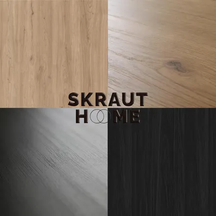 Skraut Home - Lounge Furniture, IDEM -model, 200x40x180cm, Eik en zwart, Moderne stijl 3