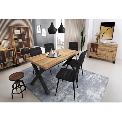 Skraut Home - TV Furniture, Loft -model, 95x40x57 cm, Rustieke eik, Noordse stijl 7