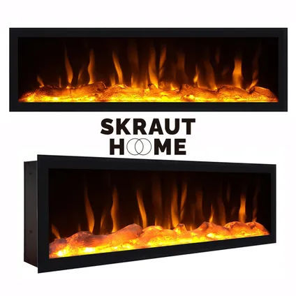 Skraut Home - Ensemble Meuble TV, 320x186x35cm, Cheminée électrique 5