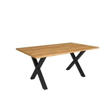 Skraut Home - Support - Pieds en X - Bois massif pour plateau de table - Laqué Noir - 72x72cm 4