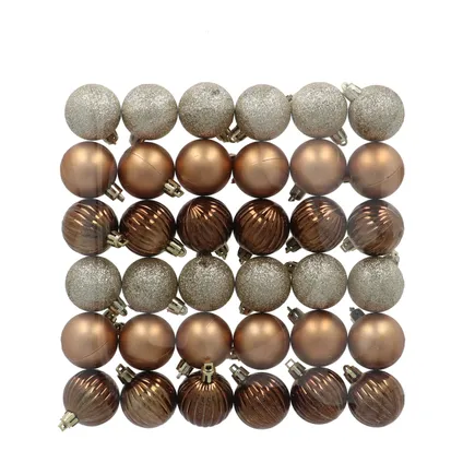 Kunststof Kerstballen 94 stuks - binnen/buiten - Amber, Bruin en zilver 4