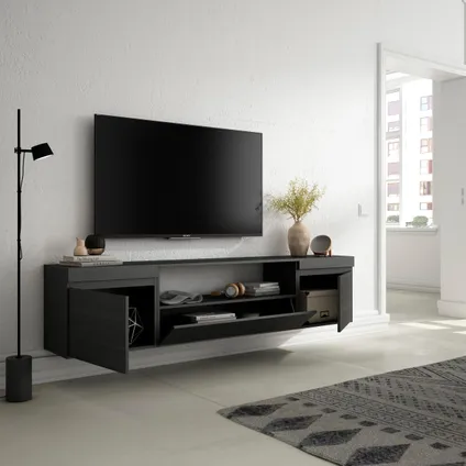 Skraut Home - TV-Meubel, Lowboard, 200x45x35cm, Voor tv's tot 80", Hangend 4
