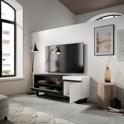Skraut Home - TV-Meubel, Lowboard, 150x57x35cm, Voor tv's tot 65", Industrieel design 4
