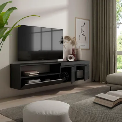 Skraut Home - TV-Meubel, Lowboard, 200x45x35cm, Voor tv's tot 80", Hangend 4