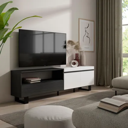 Skraut Home - TV-Meubel, Lowboard, 200x57x35cm, Voor tv's tot 80", Industrieel design 2