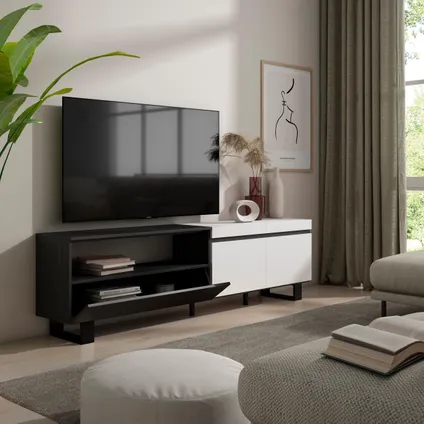 Skraut Home - TV-Meubel, Lowboard, 200x57x35cm, Voor tv's tot 80", Industrieel design 4
