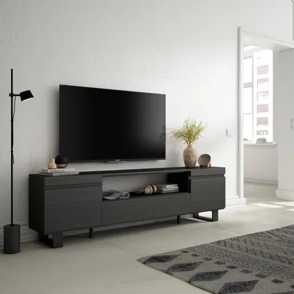 Skraut Home - TV-Meubel, Lowboard, 200x57x35cm, Voor tv's tot 80", Industrieel design 2