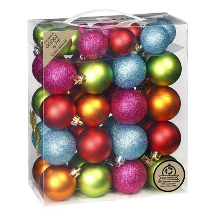 Inge Christmas kerstballen - 44x st- gekleurd - kunststof - mix