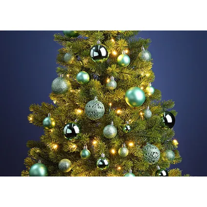 Wurm Kerstballen - 50st - kunststof - mint groen - 3-4-6 cm 2