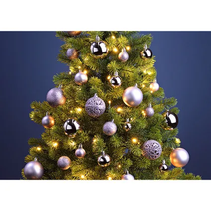 Wurm Kerstballen - 100st - kunststof - lila paars - 3-4-6 cm 3