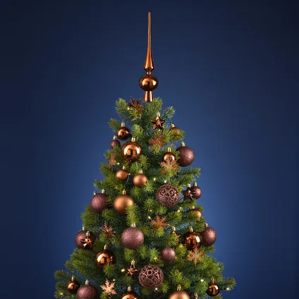 Wurm Kerstballen met piek - 111st - kunststof - bruin - 3-4-6 cm 2