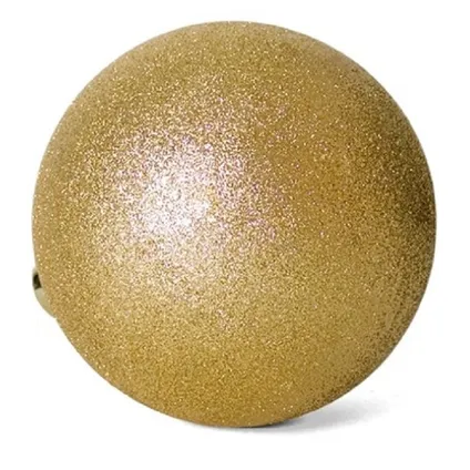 Gerimport Kerstballen - 12ST - goud - kunststof - glitter - D6cm 3
