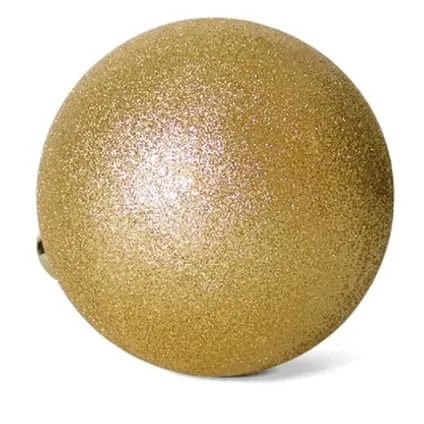 Gerimport Kerstballen - 8 stuks - goud - kunststof - glitters - D7 cm 4