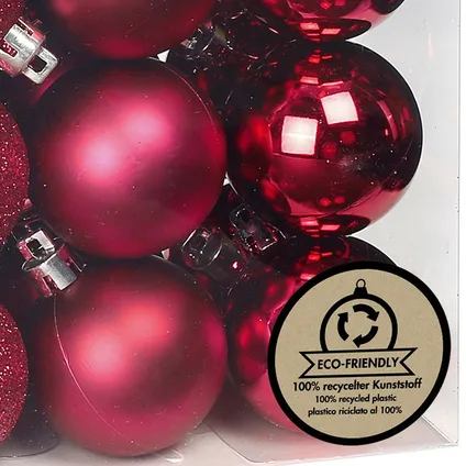 Inge Christmas kerstballen - 44x st- bessen roze - kunststof - mix 2