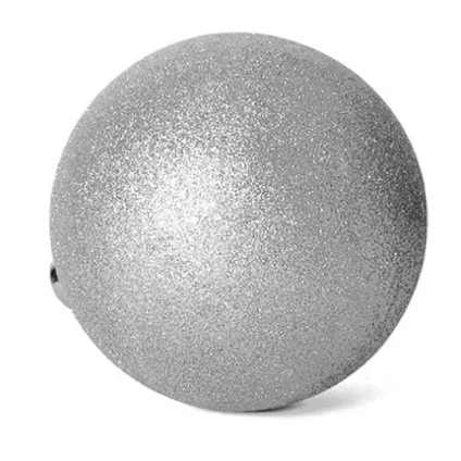 Gerimport Kerstballen - 6 stuks - zilver - kunststof - glitters - D4 cm 4