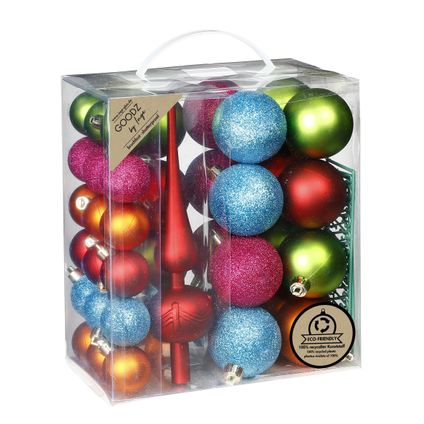 Inge Christmas kerstballen -39-dlg- gekleurd - kunststof - met piek