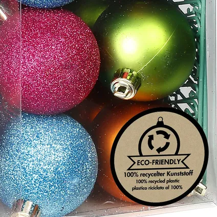 Inge Christmas kerstballen -39-dlg- gekleurd - kunststof - met piek 2