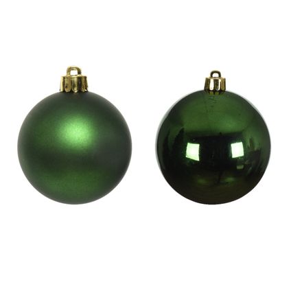 Decoris Kerstballen - klein - 16ST - donkergroen - 4 cm - kunststof