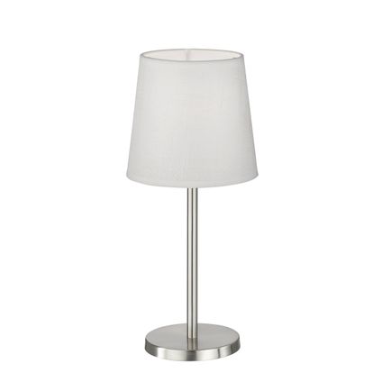Fischer & Honsel tafellamp Eve wit nikkel ⌀14cm E14