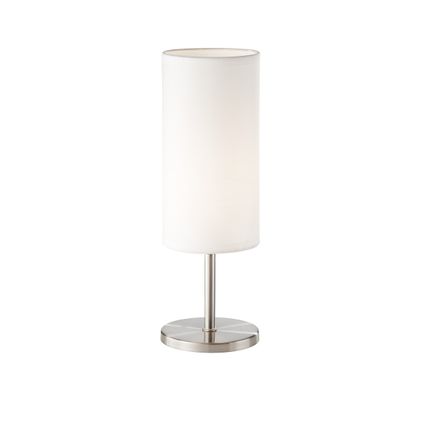 Fischer & Honsel tafellamp Kira nikkel wit ⌀10cm E14