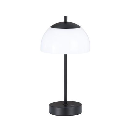 Lampe de table sans fil Fischer & Honsel Riva noir mat ⌀18cm 2,0W