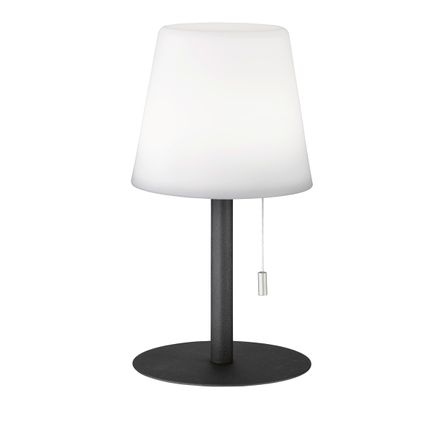 Lampe de table Fischer & Honsel sans fil Larino blanc anthracite ⌀12cm H28cm RGB 2W