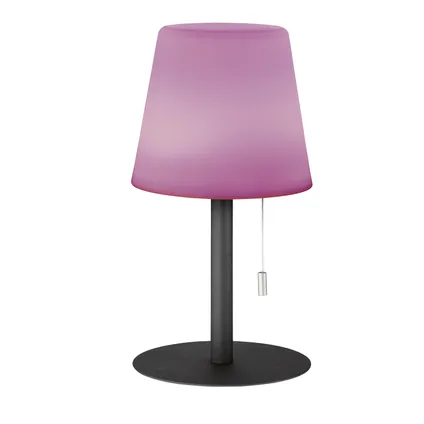 Lampe de table Fischer & Honsel sans fil Larino blanc anthracite ⌀12cm H28cm RGB 2W 4