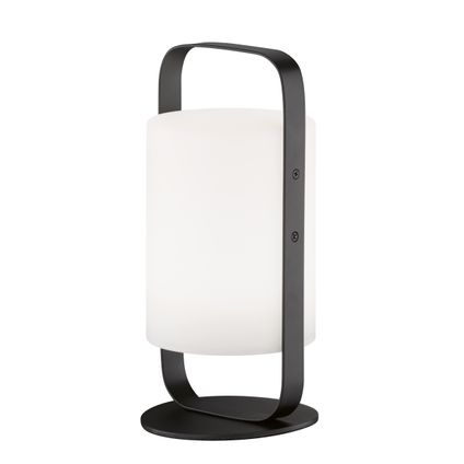 Fischer & Honsel draadloze tafellamp Casoli zwart ⌀12cm RGB 0,4W+0,2W
