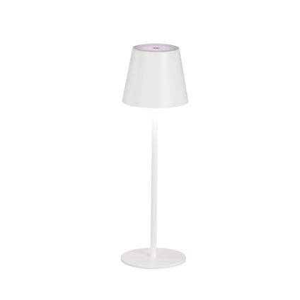 Lampe de table Fischer & Honsel sans fil Viletto blanc ⌀11cm 2W