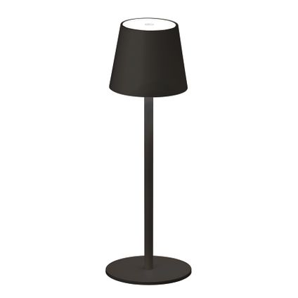 Lampe de table Fischer & Honsel sans fil Tropea noir ⌀12cm 2,5W