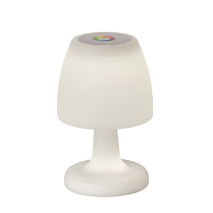 Lampe de table Fischer & Honsel sans fil Barletta blanc ⌀16cm RGBW 2,0W+1,0W