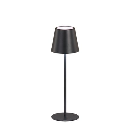 Lampe de table Fischer & Honsel sans fil Viletto noir ⌀11cm 2W