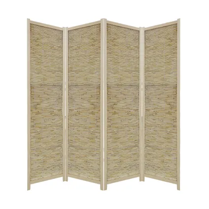LW Collection Paravent 4 panneaux Bambou beige 170x160cm - paravent - paravent