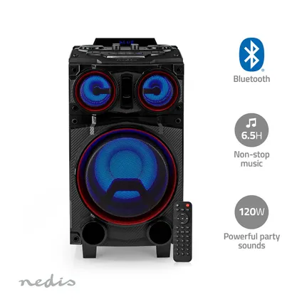 Nedis Bluetooth Party Speaker | SPPT800BK | Zwart 4
