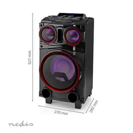 Nedis Bluetooth Party Speaker | SPPT800BK | Zwart 6